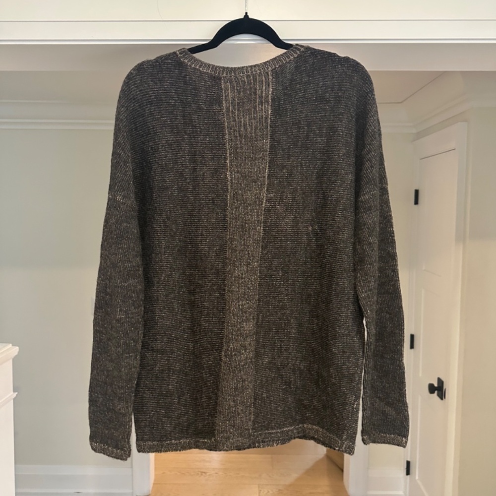 ANAGRAM Grey and Taupe Baby Alpaca Sweater - Size L. Super-cozy! - Picture 7 of 12